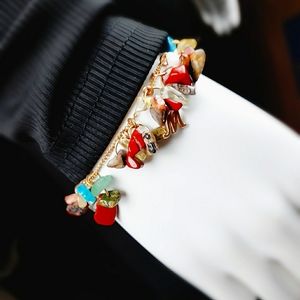 Dif4rant ClothingCo Custom "M" Letter Granite Crystals Gold Bracelet